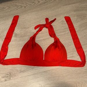 Red Halter Neck Bikini Top